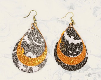 Halloween Faux Leather Earrings