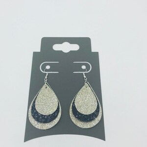 Silver and Black Earrings