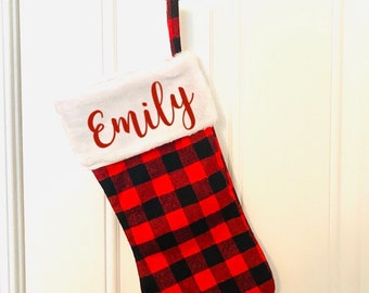 Personalized Buffalo Plaid Stocking