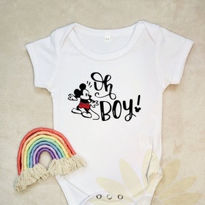 Oh Boy! Onesies® Brand Bodysuit| Disney, Baby Announcement, Magical, Newborn Outfit, Baby Shower Gift, Gerber Onesies® Brand, Mickey Mouse