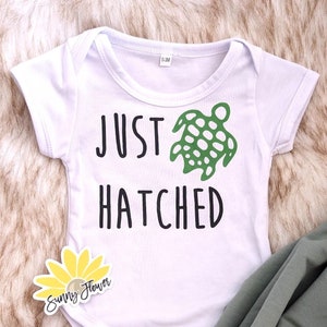 Just Hatched Onesies® Brand Bodysuit | Sea Turtle,Newborn Outfit, Baby Shower Gift,Cute Baby Outfit ,Baby Announcement,Gerber Onesies® Brand