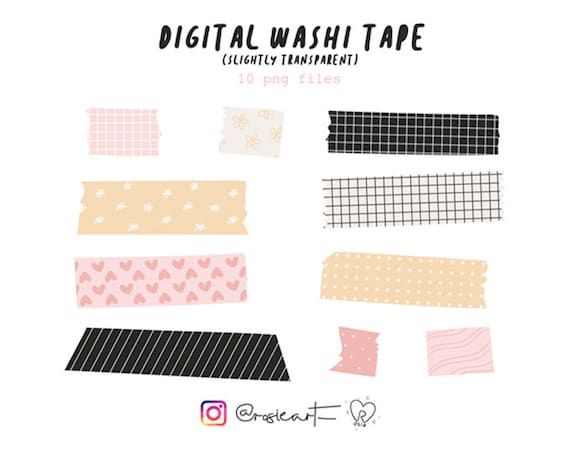 Digital Washi Tape Stickers for Goodnotes, Notability, Onenote