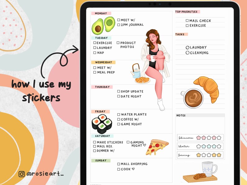 FOOD Digital Stickers for Goodnotes, Veggies Clip Art, Food Goodnotes