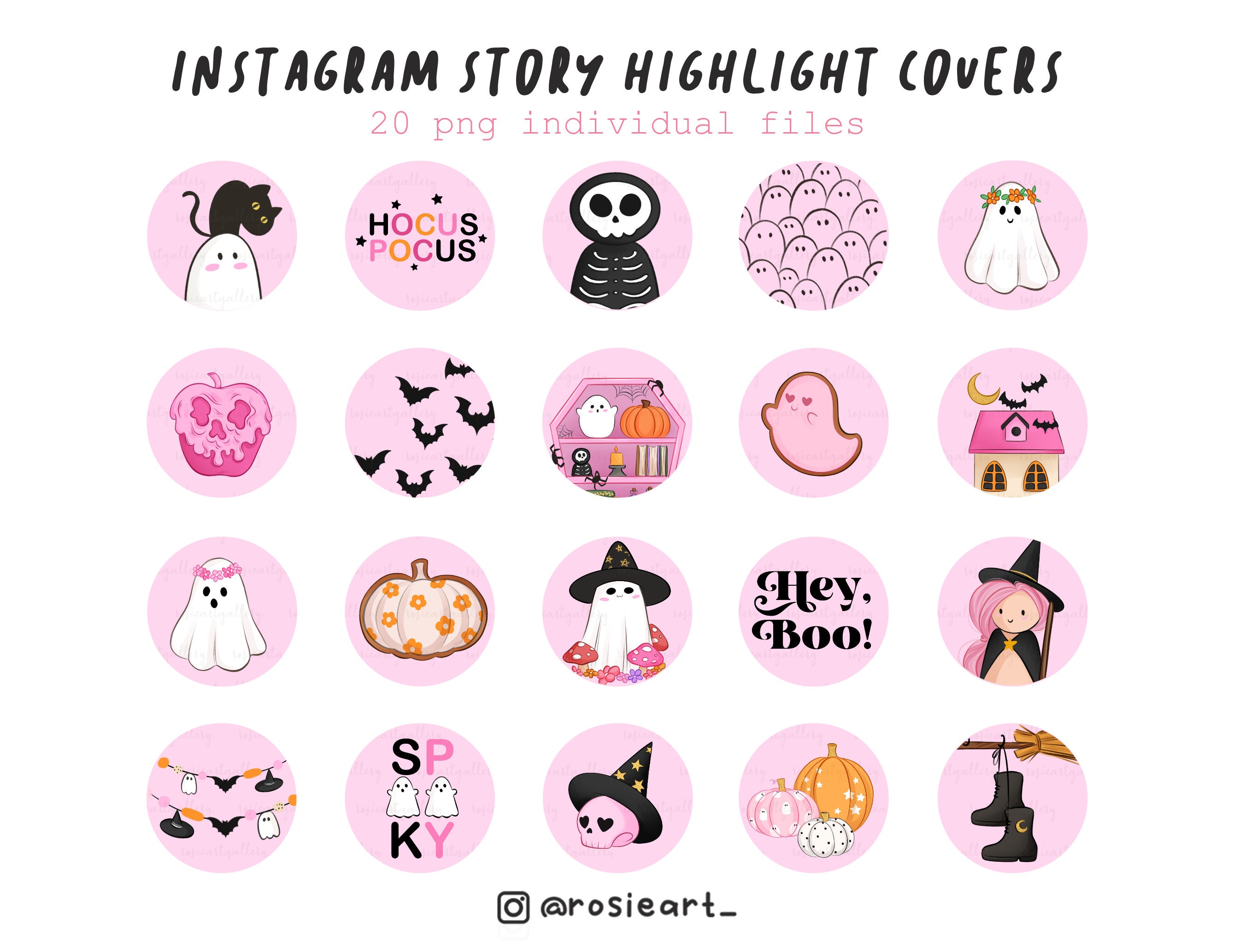 PINK HALLOWEEN Instagram Highlight Covers Witchy Instagram Etsy