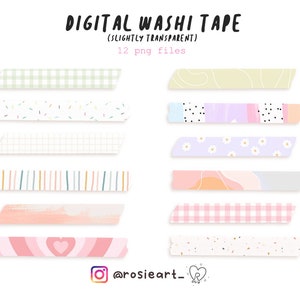 Dark Neutral Multi-length & Multi-width Washi Tape Digital Planner Sticker  Book for Goodnotes, Notability, and Other Digital Planners 