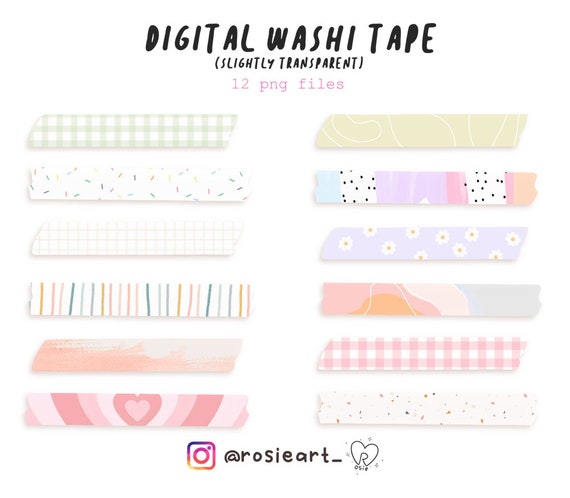 Pink Washi Tape Digital Stickers Pre-cropped Digital Stickers Download Pink  Cute Digital Washi Tape Stickers Digital Planner Stickers -  Israel