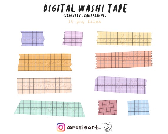 DIGITAL WASHI TAPE Y2K Aesthetic Pastel Washi Tape for Goodnotes,  Notability, Onenote Clipart, Galaxy Washi Tape for Digital Planner 