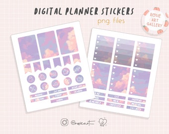 41 PASTEL DIGITAL STICKERS Set For Goodnotes| Angelic Softcore Clip Art | Precropped Stickers for Goodnotes | Onenote Digital Stickers set