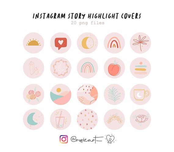 Instagram Highlight Icons Simple Pastel Instagram Story | Etsy