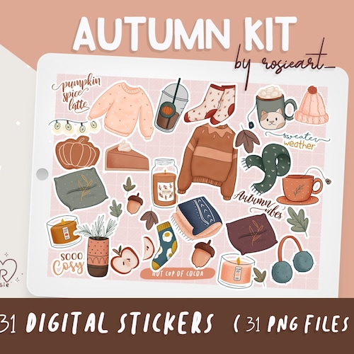 DIGITAL AESTHETIC STICKERS Set for Digital Planner Clip Art Etsy