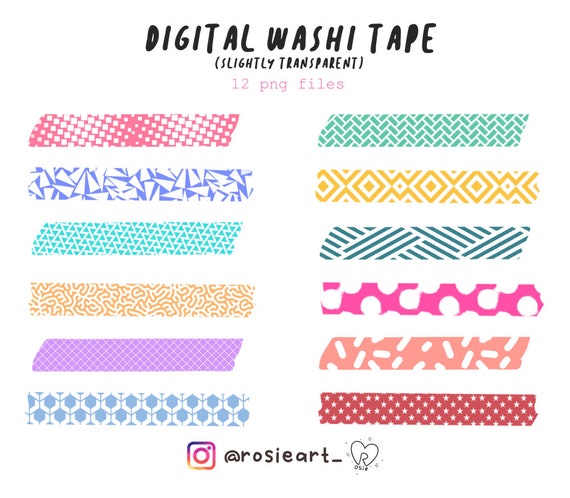 DIGITAL WASHI TAPE | Aesthetic Colotful Washi tape | for GoodNotes,  Notability, OneNote Clipart, Galaxy Washi Tape For Digital Planner