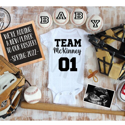 Personalized Baseball Digital Pregnancy Announcement Custom Etsy