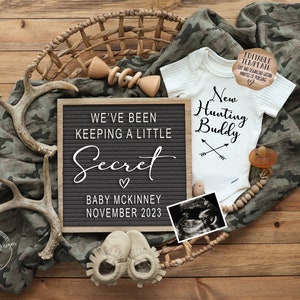 Camouflage Hunting Pregnancy Announcement Digital, Hunting Baby Announcement,  Social Media, Editable Templat, New Hunting Buddy