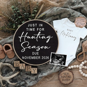 Hunting Pregnancy Announcement: Camo Baby Reveal (Digital Template)