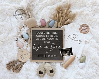 Easter Pregnancy Announcement: Gender Neutral, Editable Template (Digital)
