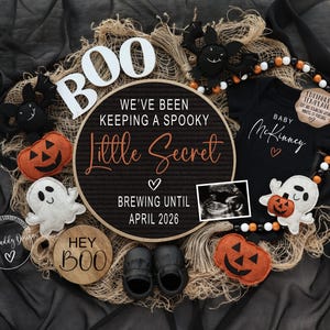 Halloween Pregnancy Announcement: Spooky Little Secret Social Media Reveal (Digital Template)