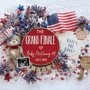 4th of July Pregnancy Announcement: Grand Finale Baby (Digital Template)