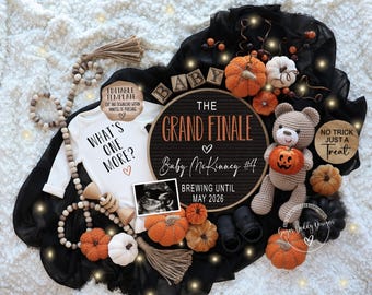 Halloween Last Baby Announcement: Grand Finale Pregnancy Reveal (Digital Template)