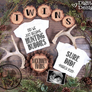 Hunting Twin Announcement | Twin Digital Pregnancy Announcement | Social Media Idea | Hunting Theme | New Hunting Buddy | Instagram Facebook