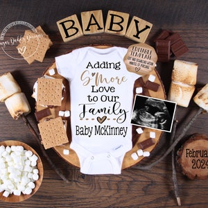 Smore Love Digital Pregnancy Announcement | Camping Theme | Outdoor Social Media Digital Pregnancy Announcement | Chocolate Marshmallow Baby