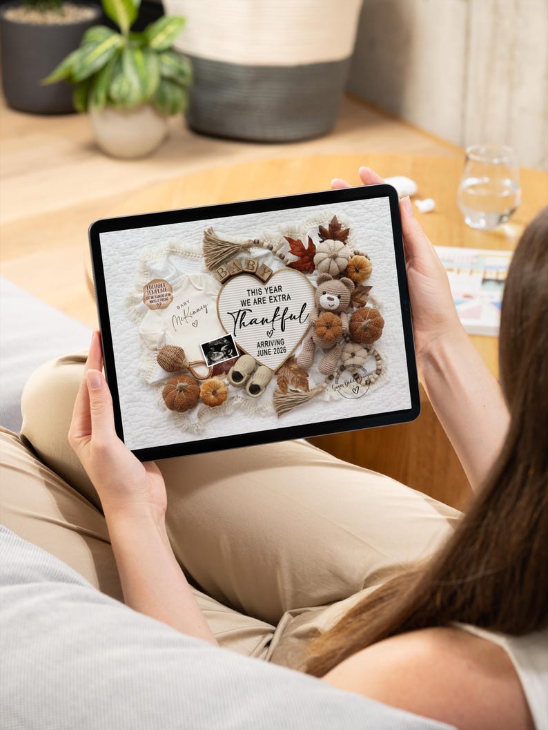 Thanksgiving Baby Announcement: Extra Thankful This Year, Editable Template (Digital) image 7