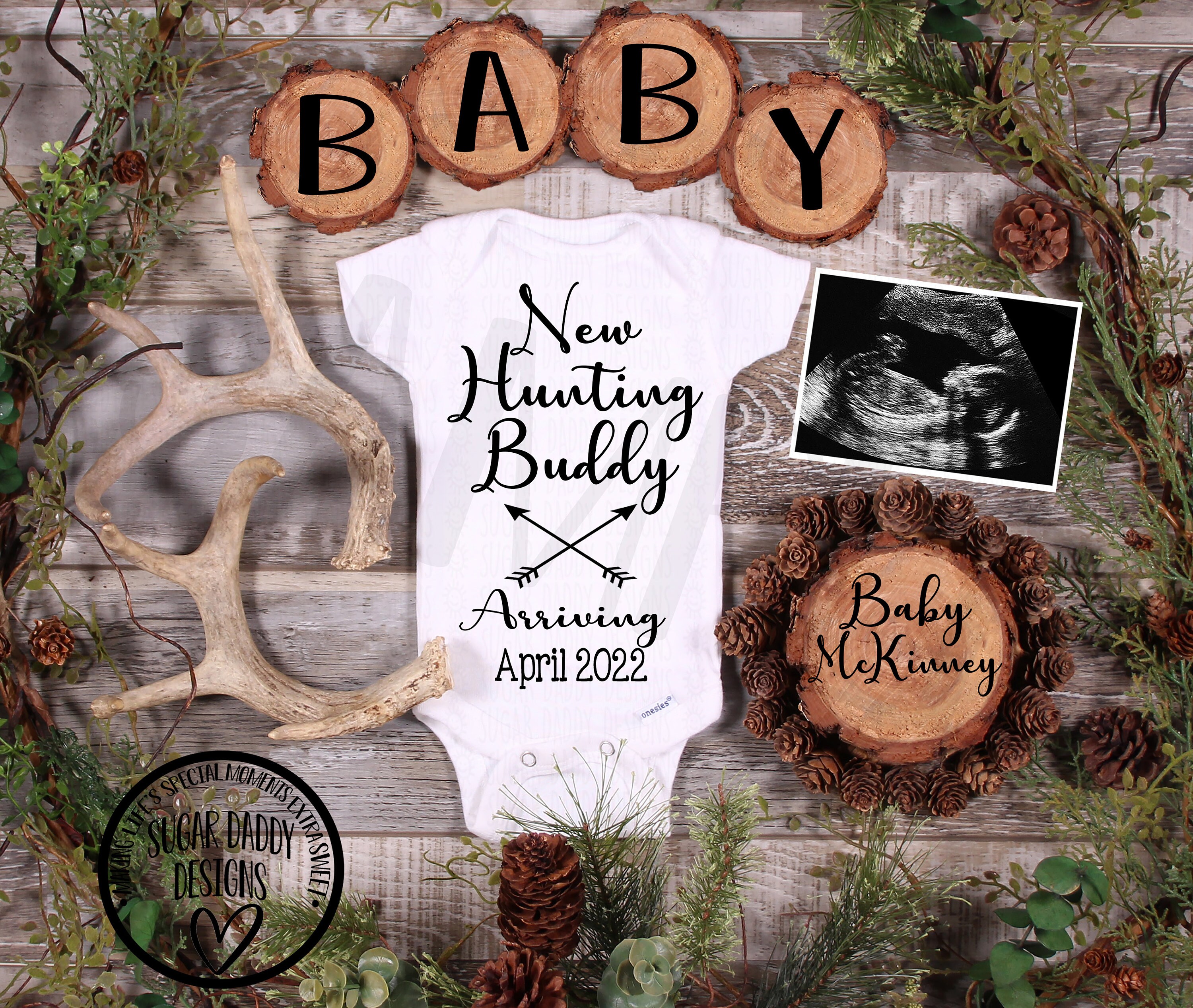 Hunting Baby Announcement Pregnancy Announcement Etsy