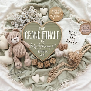Last Baby Announcement Digital: Teddy Bear, Editable Template image 10