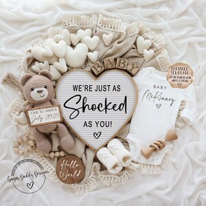 Unexpected Baby Announcement: Gender Neutral, Editable Template (Digital Download) image 11