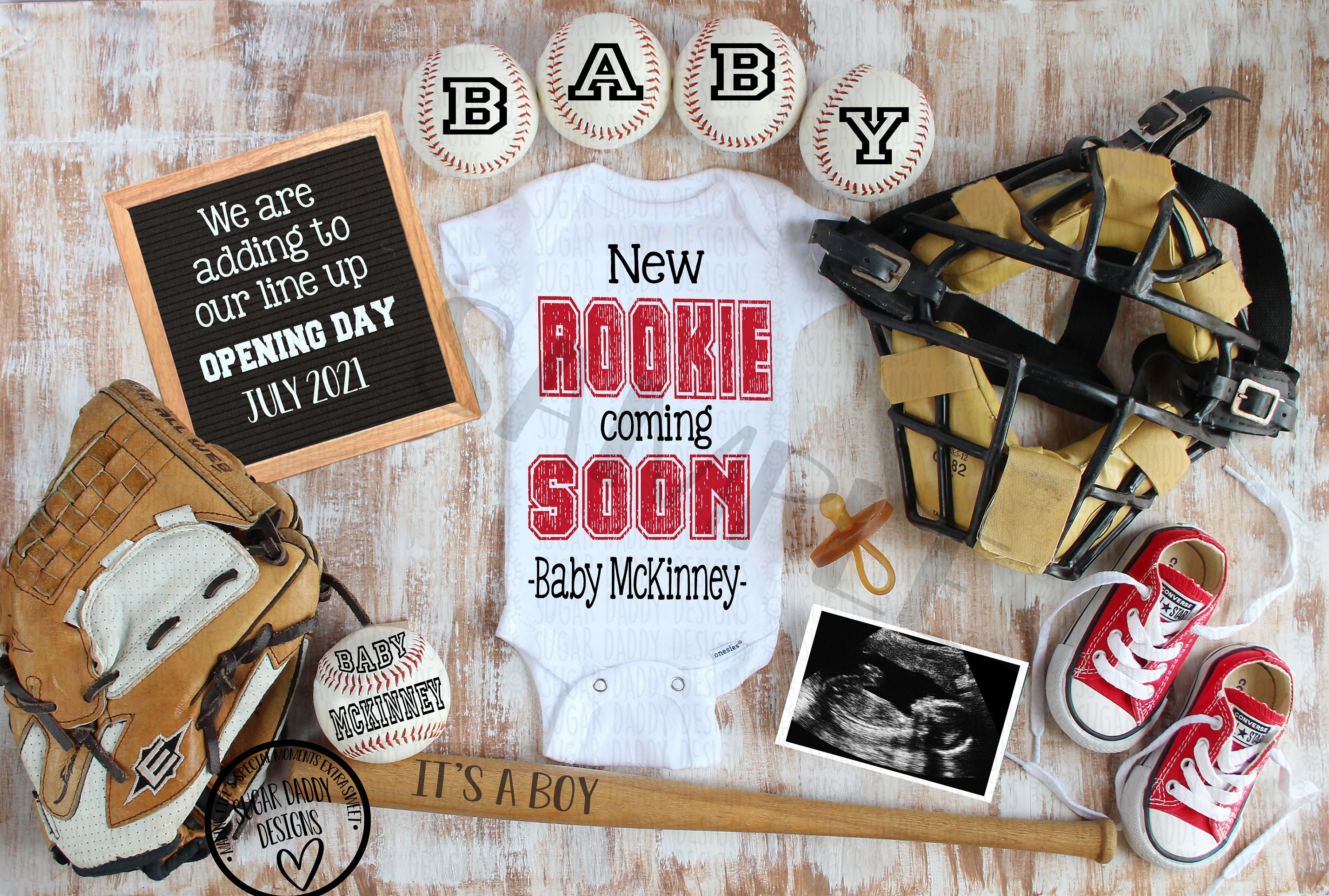Baseball theme Pregnancy Announcement Digital File Pregnancy Etsy