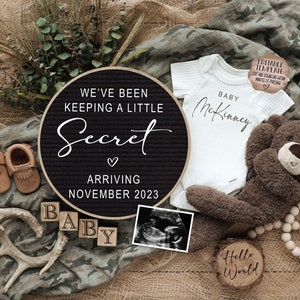 Hunting Pregnancy Announcement Digital | Hunting Baby Announcement | Social Media | Editable Template | Hunting We've Been Keeping a Secret