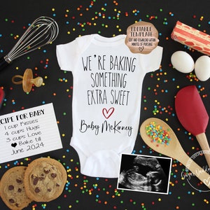 Baking Baby Announcement Bun in the Oven Digital Pregnancy Announcement Social Media Pregnancy Announcement Baking Something Special image 1