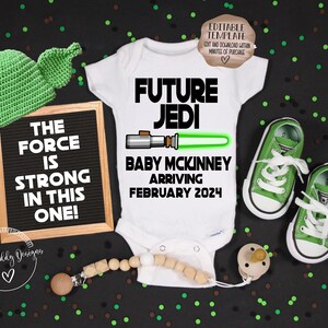 Star Wars Baby Yoda Personalized Pregnancy Announcement Future Jedi Custom Pregnancy Announcement Social Media Custom Baby Announcement image 2