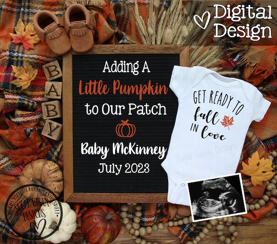 Fall Digital Pregnancy Announcement | Adding A Pumpkin to Our Patch ...