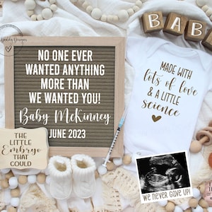 IVF Pregnancy Announcement: Boho Gender Neutral Template (Digital Download)