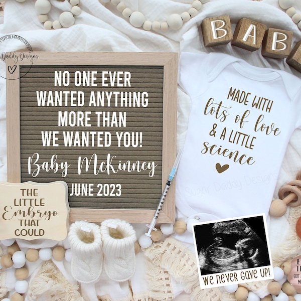 Ivf Baby Announcement Etsy