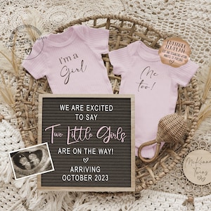 Twin Girls Pregnancy Announcement: Social Media Reveal (Digital Download)