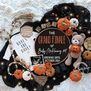 Halloween Teddy Bear Pregnancy Announcement: Grand Finale (Digital Template)