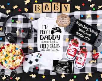 Video Game Pregnancy Announcement: Gamer Social Media Reveal (Digital Download)