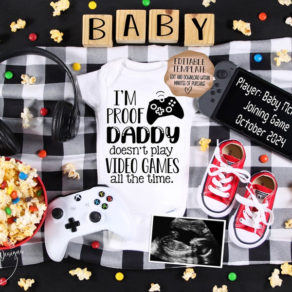 Video Game Digital Pregnancy Announcement | Proof Daddy Doesn't Play Video Games All the Time Social Media Pregnancy Announcement | Gamer