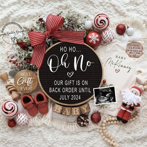 Faire-part de grossesse numérique de Noël neutre, faire-part de bébé drôle, réseaux sociaux, modèle modifiable, carte de vœux des fêtes