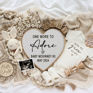 Pregnancy Announcement, Digital, Gender Neutral, Baby Announcement, Editable Template, One More to Adore, Here We Grow Again, Social Media