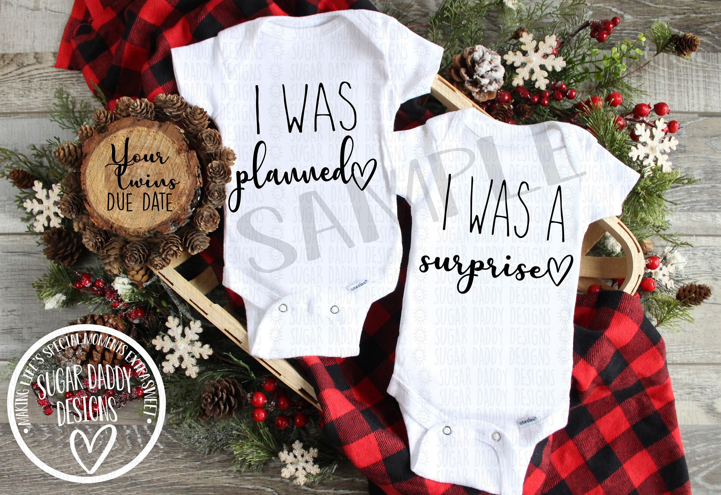 Twin Pregnancy Announcement Custom Baby Announcement Digital | Etsy