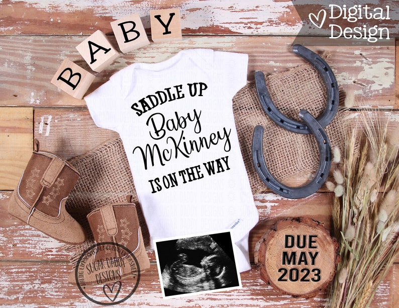 Horse Ranch Theme Pregnancy Announcement Rustic Theme Etsy