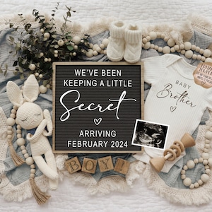 Baby Boy Pregnancy Announcement: Editable Digital Template