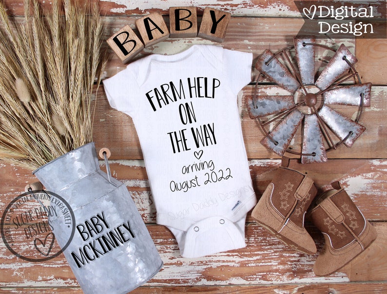 Farm Help Custom Pregnancy Announcement Rustic Theme - Etsy