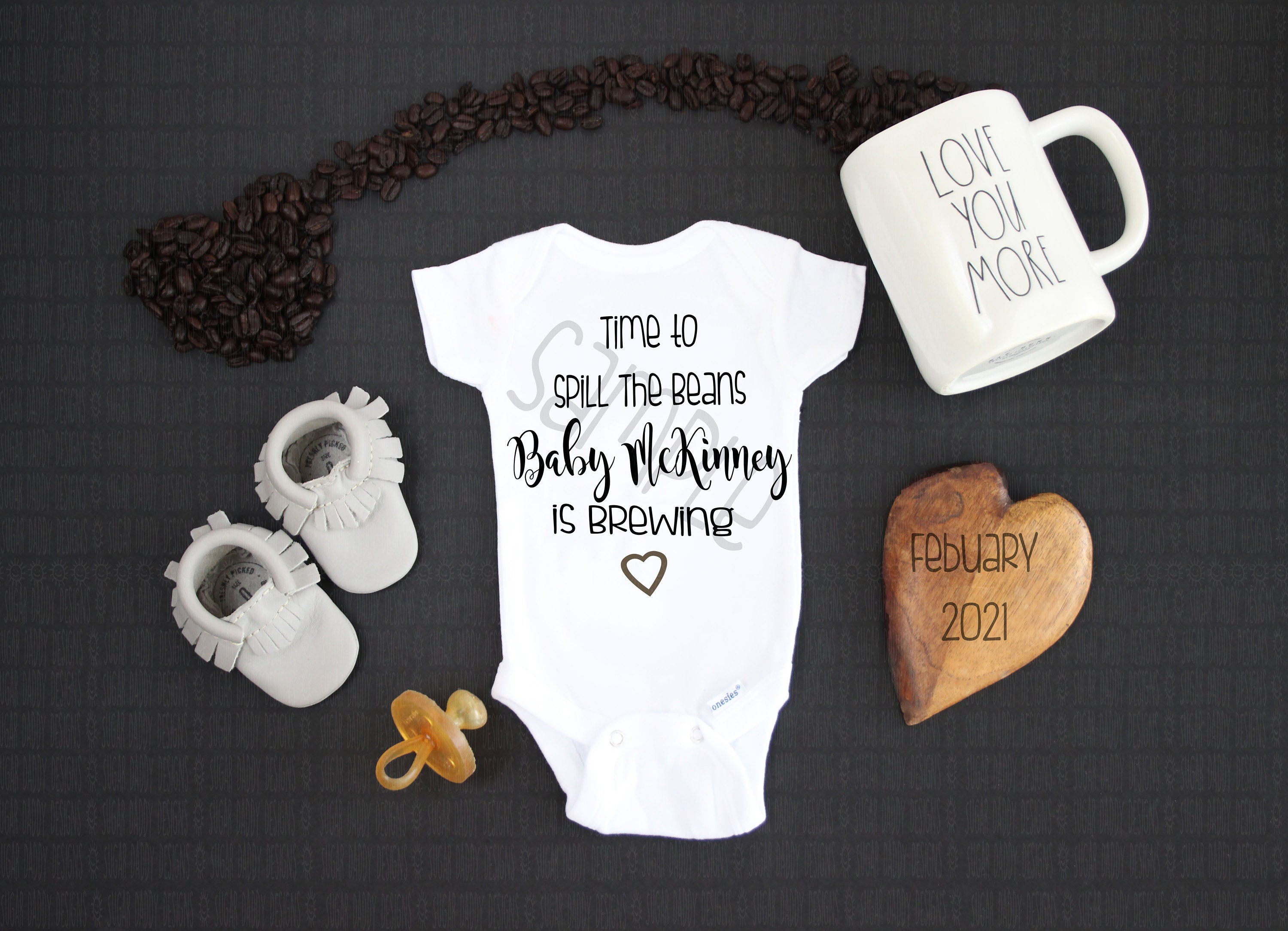 Coffee Baby Digital Announcement Personalized Spill the Etsy