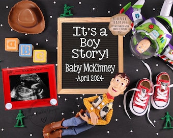It's a Boy Story Pregnancy Announcement Digital File | Toy Story Baby Announcement | You've got a friend in me |Social Media Announcement
