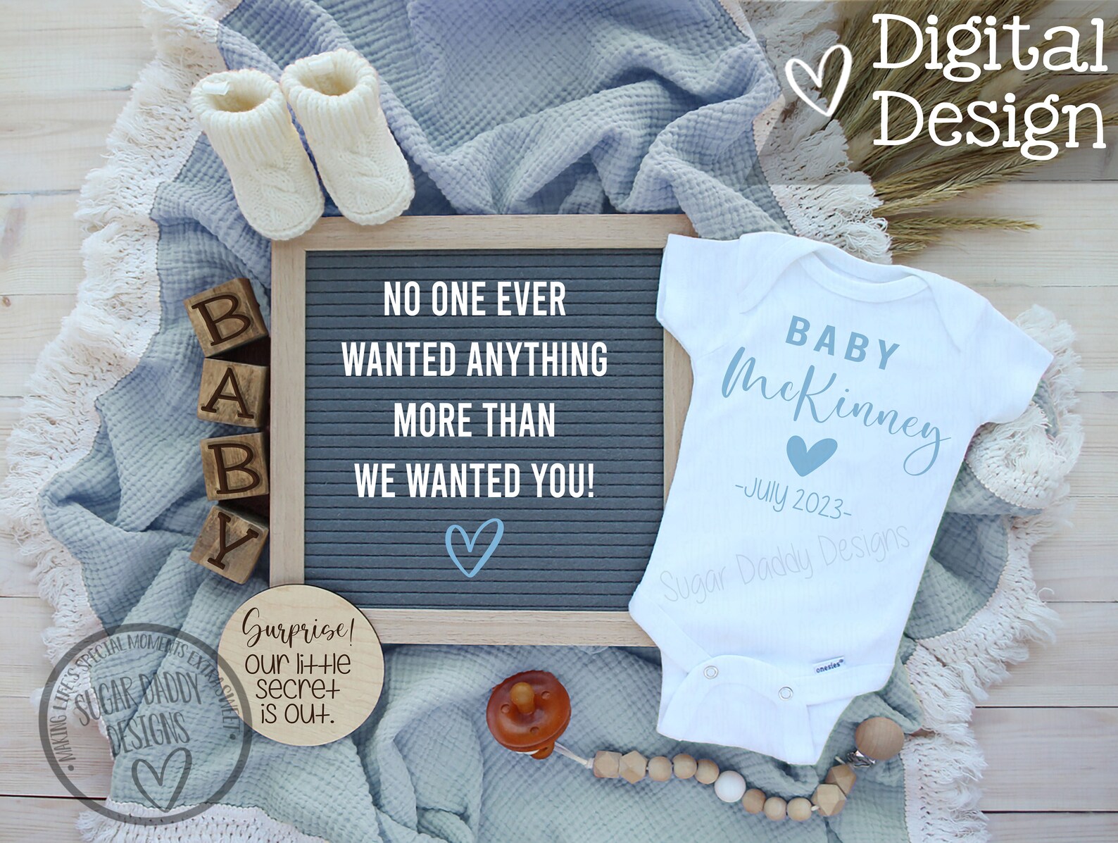 It's a Boy Gender Reveal Baby Announcement Baby Boy Etsy