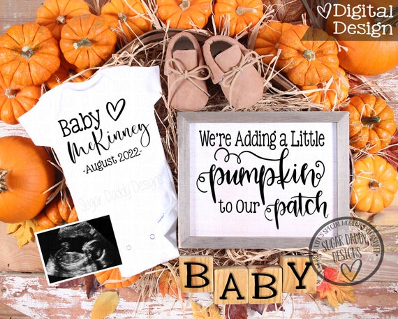 Adding a Pumpkin to Our Patch Digital Pregnancy Announcement | Fall ...