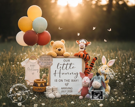 Our Little Hunny Is On The Way | Winnie-the-Pooh Pregnancy Announcement | Digital Baby Reveal